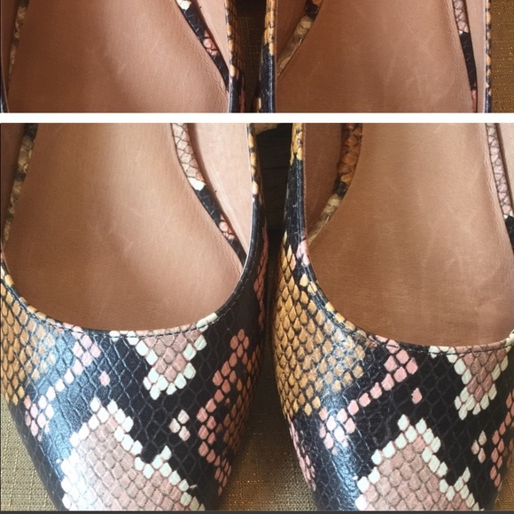 Madewell Margot Snake Pattern Slingback Flat - 6 - Picture 6 of 8
